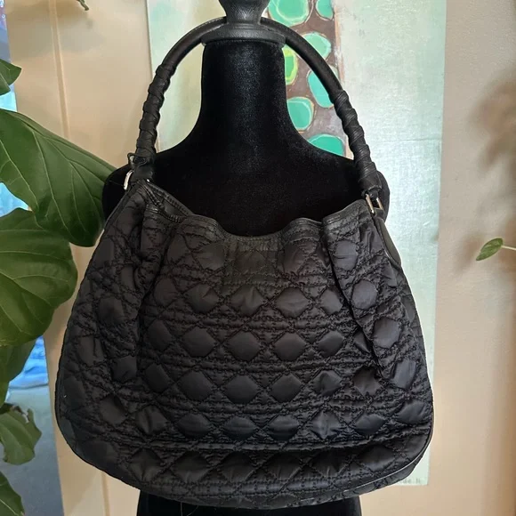 Black Dior Quilted Shoulder Bag with Silver Hardware - Picture 7 of 9